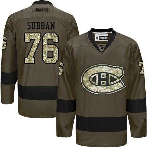 Glued Montreal Canadiens #76 P.K Subban Green Salute to Service NHL Jersey,We sell and wholesale Glued Montreal Canadiens #76 P.K Subban Green Salute to Service NHL Jersey on line form chian!